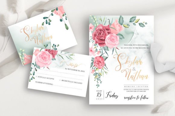 Download Rustic Rose Wedding Invitation Cards - Card Collection