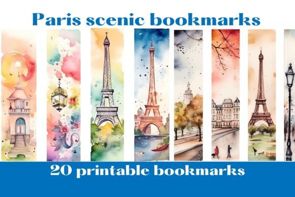 Download Paris Printable Bookmarks Set of 20 - Set of 20 Collection