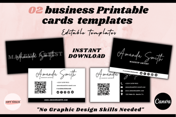 Download 2 Business Card Template with Qr Code. - Card Collection