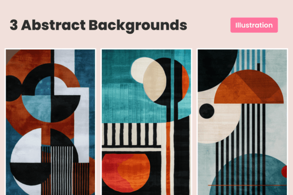 Download 3 Abstract Illustrations | Geometric Art - Illustration Collection