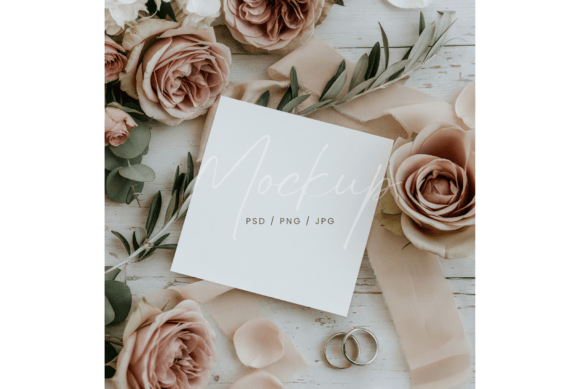 Download Square Card Mockup Rustic Rose - Card Collection