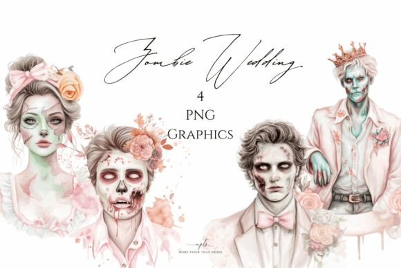 Download Gothic Bride &amp; Groom Illustrations - Illustration Collection