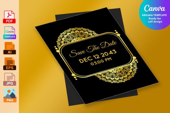 Download Luxury Golden Black Mandala Wedding Card - Card Collection