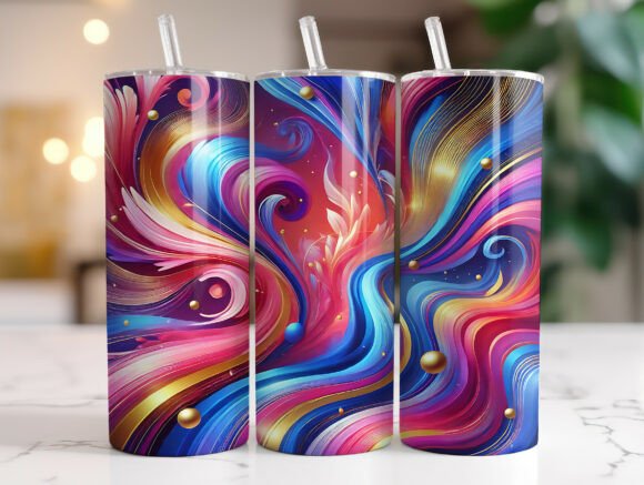 Download Vibrant Abstract Illustrations Tumbler - Illustration Collection