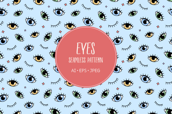 Download Doodle Eyes, Seamless Background - Premium Resources