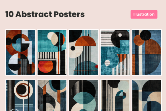 Download 10 Abstract Illustrations | Geometry Art - Illustration Collection