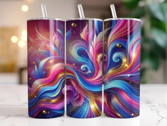 Download Vibrant Abstract Illustrations Tumbler - Illustration Collection