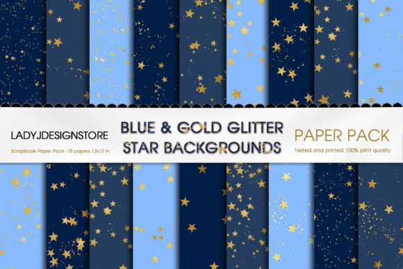 Download Blue and Gold Stars Seamless Background - Premium Resources
