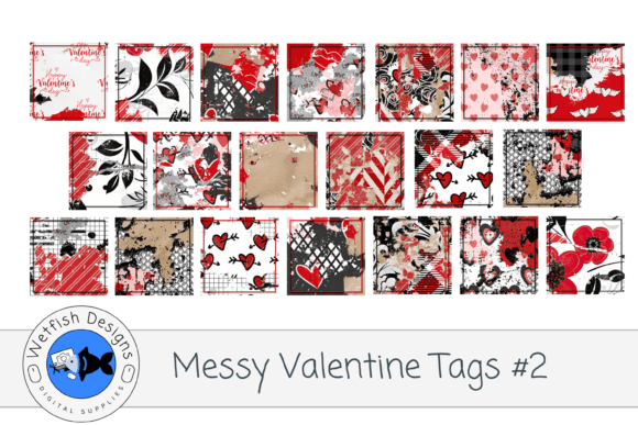 Download Messy Valentine Tags 2- Set of 20 - Set of 20 Collection