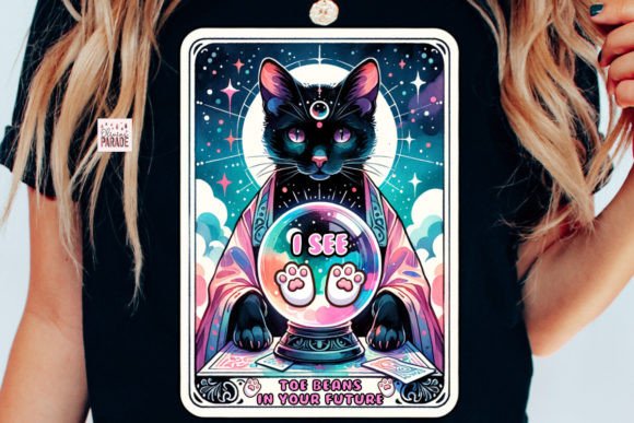 Download Black Cat Tarot Card PNG Crystal Ball - Card Collection